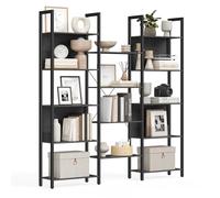 VASAGLE Libreria, Scaffale Portaoggetti, con 14 Ripiani, Struttura in Metallo, Soggiorno Studio Ufficio, Stile Industriale, 24 x 158 x 166 cm, Nero Ebano e Nero Inchiostro LLS107B56
