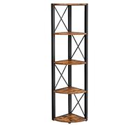 VASAGLE Mensola angolare a 5 Piani, scaffale portaoggetti Multifunzione, libreria, Supporto per Piante, per Soggiorno, Bagno, Cucina, Camera da Letto, Ufficio, Facile da Montare, Industriale, Rustico