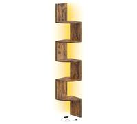 VASAGLE Mensola Angolare da Parete a 5 Ripiani con Luci LED RGB | Libreria Galleggiante, Pulsante e Telecomando, per Piante, Bagno, Ufficio, Marrone Vintage, Collezione CUSTOS LBC630K01