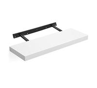 VASAGLE Mensola da Muro, Mensola da Parete, 20 x 60 x 3,8 cm, per Portafoto Decorazioni, Soggiorno Studio Cucina, Bianco Classico LWS26WT