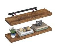 VASAGLE Mensola da Muro, Mensola da Parete, 20 x 80 x 3,8 cm, per Portafoto Decorazioni, Soggiorno Studio Cucina, Marrone Vintage LWS28BX