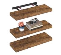VASAGLE Mensola da Muro, Mensola da Parete, 20 x 60 x 3,8 cm, per Portafoto Decorazioni, Soggiorno Studio Cucina, Marrone Vintage LWS26BX