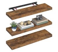 VASAGLE Mensola da Muro, Mensola da Parete, 20 x 80 x 3,8 cm, per Portafoto Decorazioni, Soggiorno Studio Cucina, Marrone Vintage LWS28BX