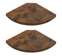 VASAGLE Mensole Angolari a Ventaglio in Legno, Scaffale a 2 Livelli, Set di 2, 20 x 20 x 1,2 cm, per Soggiorno e Camera da Letto, Marrone Vintage, Collezione COLEX LLS842KD01
