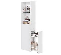 VASAGLE Mobile Bagno Alto, Mobiletto Bagno a Colonna con Cassetti e Ripiano Regolabile, per Spazi Piccoli, Stile Moderno, Bianco Classico BBK567T14