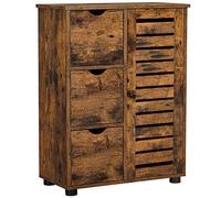 VASAGLE Mobile da bagno, credenza, armadio con 3 cassetti, 2 ripiani interni regolabili in altezza, per soggiorno, cucina, corridoio, marrone, rustico, BBK143X01