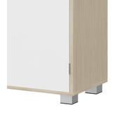 VASAGLE Mobile Sottolavabo, 2 Scomparti dietro le Ante, 60 x 30 x 60 cm | Mobile da Bagno, per Vari Tipi di Lavabo con o senza Colonna, con Piedini, Beige Naturale e Bianco Nuvola, CUSTOS BBK506L01