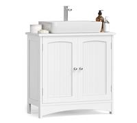 VASAGLE Mobile Sottolavabo con 2 Ante, Mobile Sotto Lavabo, Ripiano Regolabile, Ampio Spazio di Organizzazione, Stile Rustico, 30 x 60 x 60 cm, Bianco Nuvola BBC100WH01