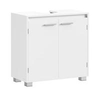 VASAGLE Mobile Sottolavabo, Mobile da Bagno, 2 Scomparti dietro le Ante, per Diversi Tipi di Lavabi, con Piedini, 30 x 60 x 60 cm, Bianco Nuvola BBK506W01