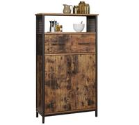 VASAGLE Mobiletto Multiuso, Armadietto, Credenza, con Cassetto e Ripiano Regolabile, Mobile da Bagno, Struttura in Acciaio, per Salotto Cucina, Marrone Vintage e Nero LSC261B01