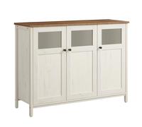 VASAGLE Mobiletto Multiuso, Credenza, Armadietto con Ante in Vetro, per Sala da