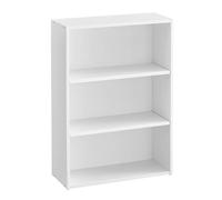 VASAGLE Scaffale a 3 Ripiani, Libreria, Scaffalatura Portaoggetti, Organizzatore con Scomparti, Ripiani Aperti e Regolabili, per Soggiorno, Ufficio, Camera da Letto, Bianco Nuvola LBC163T14