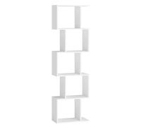VASAGLE Scaffale a 5 Ripiani, Libreria, 24 x 40 x 159 cm, Divisorio per Stanza, Organizzatore a Cubi, Stile Moderno, per Soggiorno, Camera da Letto, Ufficio, Bianco Opaco LBC462W01
