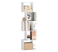 VASAGLE Scaffale a 5 Ripiani, Libreria, 40 x 24 x 159,5 cm | Organizzatore a Cubi, Divisorio per Stanza, per Soggiorno, Camera da Letto, Bianco Nuvola, Collezione CUSTOS LBC462W01