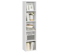 VASAGLE Scaffale a 5 Ripiani, Libreria, Scaffalatura Portaoggetti | Organizzatore con Scomparti, Ripiani Aperti, per Soggiorno, Ufficio, Bianco Nuvola, Collezione CUSTOS LBC419W01