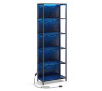 VASAGLE Scaffale a 6 Ripiani con Luce LED Dimmerabile Libreria con Struttura in