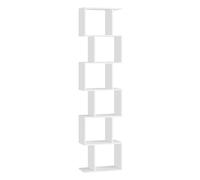 VASAGLE Scaffale a 6 Ripiani, Libreria, 24 x 40 x 191 cm, Divisorio per Stanza, Organizzatore a Cubi, Stile Moderno, per Soggiorno, Camera da Letto, Ufficio, Bianco Opaco LBC461W01