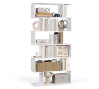 VASAGLE Scaffale a 6 Ripiani, Libreria, 24 x 70 x 191,6 cm, Divisorio per Stanza, Organizzatore a Cubi, Stile Moderno, per Soggiorno, Camera da Letto, Ufficio, Bianco LBC61WT