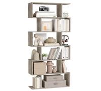 VASAGLE Scaffale a 6 Ripiani, Libreria, 24 x 70 x 191,6 cm, Divisorio per Stanza, Organizzatore a Cubi, Stile Moderno, per Soggiorno, Camera da Letto, Ufficio, Greige LBC061M01