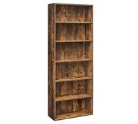 VASAGLE Scaffale a 6 Ripiani, Libreria, Scaffalatura Portaoggetti, Organizzatore con Scomparti, Ripiani Aperti e Regolabili, per Soggiorno, Ufficio, Camera da Letto, Marrone Vintage LBC166X01