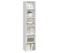 VASAGLE Scaffale a 6 Ripiani, Libreria, Scaffalatura Portaoggetti | Organizzatore con Scomparti, Ripiani Aperti, per Soggiorno, Ufficio, Bianco Nuvola, Collezione CUSTOS LBC411W01