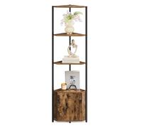 VASAGLE Scaffale Angolare con Contenitore, Mobile Angolare con 5 Ripiani | per Soggiorno, Camera da Letto, Cucina, Bagno, Marrone Vintage e Nero Inchiostro, Collezione BARNET LBC580K01