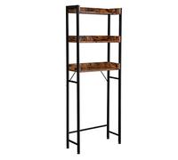 VASAGLE Scaffale sopra WC e Water con 3 Ripiani, Scaffale da Bagno Salvaspazio, Montaggio Facile, Portaoggetti per Gabinetto Lavatrice, Stile Industriale, Marrone Vintage e Nero BTS002B01
