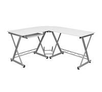 VASAGLE Scrivania ad Angolo, Tavolo a Forma di L, Scrivania per Computer, per Studio, Gaming, Salvaspazio, Assemblaggio Semplice, 138 x 150 x 75 cm, Bianco LCD402W