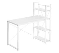 VASAGLE Scrivania con Ripiani a Destra o a Sinistra, 120 cm | Tavolo per Computer, per Studio, Ufficio a Casa, Montaggio Facile, Bianco Acero e Bianco Perla, Collezione BARNET LWD048W44