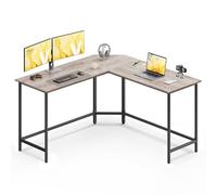 VASAGLE Scrivania per Computer a Forma di L, 140 x 140 x 76 cm, Scrivania ad Angolo, per Ufficio Studio, Greige Melange e Nero Inchiostro LWD073B02V1