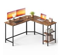 VASAGLE Scrivania per Computer a Forma di L, ad Angolo, 138 x 138 x 76 cm | per Ufficio Studio, Marrone Vintage e Nero Opaco, Collezione BARNET LWD72X