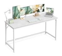 VASAGLE Scrivania per Computer, Postazione Lavoro, 160 x 60 x 76 cm, Scrivania da Ufficio, Studio Camera da Letto Soggiorno, Bianco Acero e Bianco Perla LWD121WF01