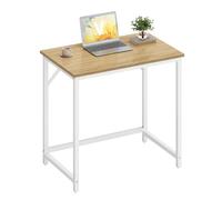 VASAGLE Scrivania per Computer, Postazione Lavoro, 50 x 80 x 76 cm, Scrivania da Ufficio, Studio Camera da Letto Soggiorno, Rovere Naturale e Bianco Perla LWD038W70
