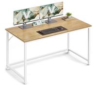 VASAGLE Scrivania per Computer, Postazione Lavoro, 60 x 120 x 76 cm, Scrivania da Ufficio, Studio Camera da Letto Soggiorno, Rovere Naturale e Bianco Perla LWD039W70