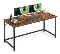 VASAGLE Scrivania per Computer, Postazione Lavoro, 60 x 135 x 76 cm, Scrivania da Ufficio, Studio Camera da Letto Soggiorno, Marrone Vintage e Nero Inchiostro LWD043B01