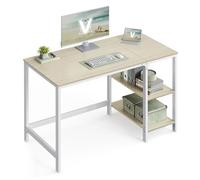 VASAGLE Scrivania per Computer, Scrittoio, 120 x 60 x 76 cm, Moderno, Tavolo da Lavoro, per Ufficio Camera da Letto Soggiorno, Beige Naturale e Bianco Perla LWD047N02