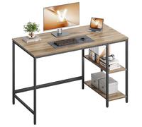 VASAGLE Scrivania per Computer, Scrittoio, 120 x 60 x 76 cm, Moderno, Tavolo da Lavoro, per Ufficio Camera da Letto Soggiorno, Marrone Cammello e Nero Inchiostro LWD047K01