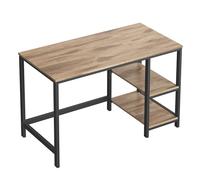 VASAGLE Scrivania per Computer, Scrittoio, 60 x 120 x 76 cm, Moderno, Tavolo da Lavoro, per Ufficio Camera da Letto Soggiorno, Marrone Cammello e Nero Inchiostro LWD047K01