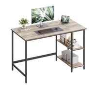 VASAGLE Scrivania per Computer, Scrittoio Moderno, 120 x 60 x 76 cm | Tavolo da Lavoro, per Ufficio Camera da Letto Soggiorno, Greige Melange e Nero Opaco, Collezione BARNET LWD47MB