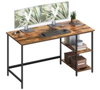 VASAGLE Scrivania per Computer, Scrittoio Moderno, 140 x 60 x 76 cm | Tavolo da Lavoro, per Ufficio Camera da Letto Soggiorno, Marrone Vintage e Nero Opaco, Collezione BARNET LWD55X