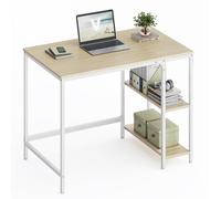 VASAGLE Scrivania per Computer, Scrittoio, Moderno, Tavolo da Lavoro, per Ufficio Camera da Letto Soggiorno, 100 x 50 x 76 cm, Beige Naturale e Bianco Perla LWD046L01