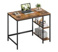 VASAGLE Scrivania per computer LWD046B01 – 100 x 50 x 76 cm, moderna, marrone vintage e nero