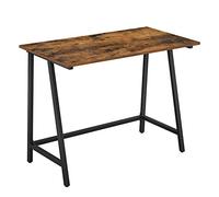 VASAGLE Scrivania per Computer, Scrittoio, Piano Vintage, Tavolo da Studio, Montaggio Facile, 50 x 100 x 75 cm, Industriale, Marrone Vintage e Nero LWD40X