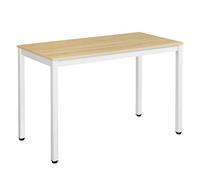 Vasagle Scrivania per Computer Tavolo da Scrittura per la Casa e l'Ufficio Regolabili Individualmente di 120 x 60 x 76 cm Venatura del Legno, Bianco