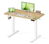 VASAGLE Scrivania Regolabile in Altezza Elettrica, Scrivania per Computer, Promemoria per Sedentarietà, Funzione Memoria con 4 Altezze, per Ufficio, 100 x 60 cm, Rovere Dorato LSD310YA03