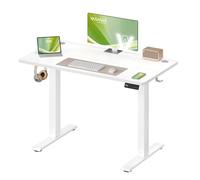 VASAGLE Scrivania Regolabile in Altezza Elettrica, Scrivania per Computer, Promemoria per Sedentarietà, Funzione Memoria con 4 Altezze, per Ufficio, 100 x 60 cm, Bianco Nuvola LSD310WZ03