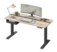 VASAGLE Scrivania Regolabile in Altezza, Scrivania Elettrica, Piano del Tavolo 60 x 140 cm, Regolabile in Continuo, Funzione di Memoria con 4 Altezze, Grigio e Nero LSD114H01