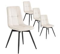 VASAGLE Sedie da Pranzo Girevoli a 360°, in Velluto, Set di 4 | Design Ergonomico, con Piedini Antigraffio, 43 x 52 x 83 cm, per Sala da Pranzo, Beige Cappuccino, Serie TYRA KDC198L101