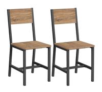 VASAGLE Sedie da Pranzo, Set di 2 Sedie da Cucina, Struttura in Acciaio, Stile Industriale, per Sala da Pranzo, Soggiorno, Cucina, Marrone Grano e Nero Inchiostro LDC092Y101