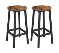 VASAGLE Set di 2 Sgabelli da B Diam. 32 x 65H cm Marrone Vintage + Nero Classico